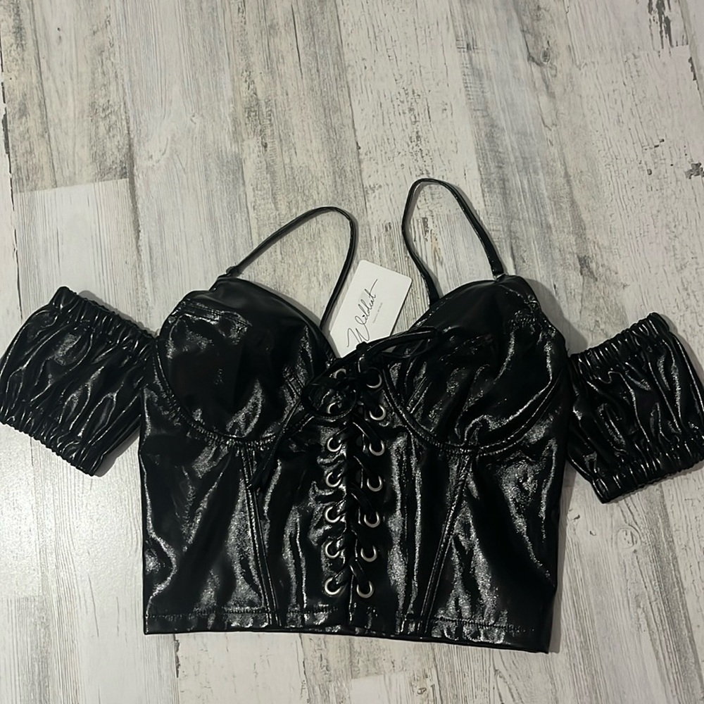 Wildcat Sexy Pleather Corset Size Small.  NWT